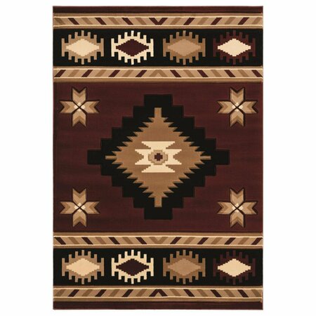 UNITED WEAVERS OF AMERICA 1 ft. 10 in. x 2 ft. 8 in. Bristol Caliente Burgundy Rectangle Accent Rug 2050 10434 24